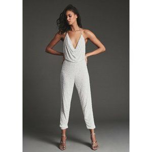 retrofete Skylar Jumpsuit White Sequin Party